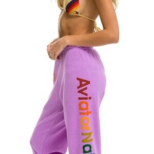 Aviator Nation Sweatpants Neon Purple Size Small EUC